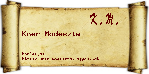 Kner Modeszta névjegykártya